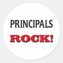 Principals Rock Round Stickers