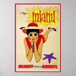 Print Retro Vintage Image Travel Miami