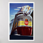 Print Retro Vintage Image Travel Train Canada