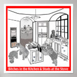 Print:  Wheaten Terrier: "Bitches in the Kitchen"