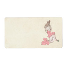 Printable Wedding Pink Coral Vintage Bird Sticker Custom Shipping Labels