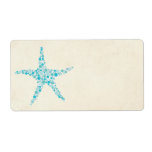 Printable Wedding Turquoise Aqua Starfish Sticker Personalized Shipping Label