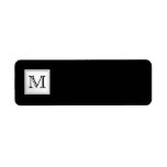 Printed Custom Monogram. Black and Pale Gray. Custom Return Address Label