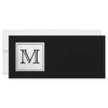 Printed Custom Monogram. Black and Pale Gray. Rack Cards