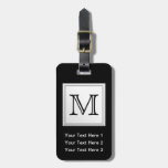 Printed Custom Monogram. Black and Pale Grey.