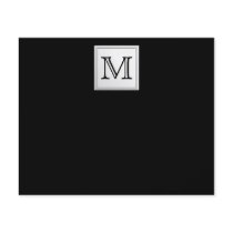 Printed Custom Monogram. Black and Pale Grey. Full Colour Flyer