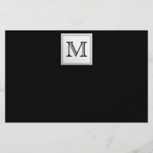 Printed Custom Monogram. Black and Pale Grey. Full Colour Flyer