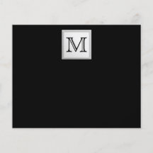 Printed Custom Monogram. Black and Pale Grey. Full Colour Flyer