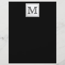 Printed Custom Monogram. Black and Pale Grey. Full Colour Flyer
