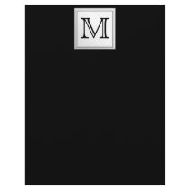 Printed Custom Monogram. Black and Pale Grey. Personalized Letterhead