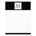 Printed Custom Monogram. Black and Pale Grey. Personalized Letterhead