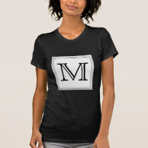Printed Custom Monogram. Black and Pale Grey. T Shirt