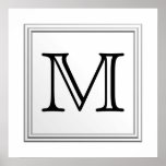 Printed Custom Monogram. Black and White.