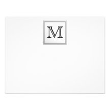 Printed Custom Monogram. Black and White. Custom Invitations