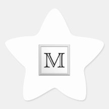 Printed Custom Monogram. Black and White. Sticker