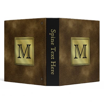 Printed Custom Monogram Image. Brown. Vinyl Binder by Graphics_By_Metarla