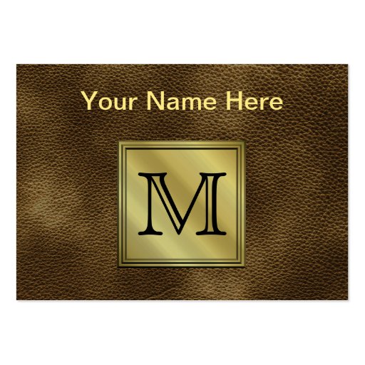 Printed Custom Monogram Image. Brown. Business Cards