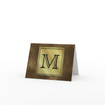 Printed Custom Monogram Image. Brown. Greeting Cards