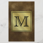 Printed Custom Monogram Image. Brown. Flyer Design
