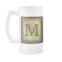 Printed Custom Monogram Image. Brown. Mugs