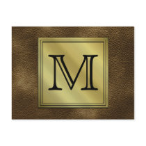 Printed Custom Monogram Image. Brown. Post Cards