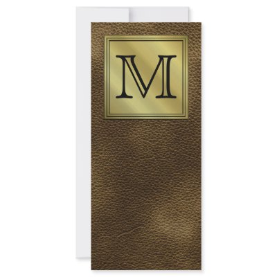 Printed Custom Monogram Image. Brown. Customized Rack Card by Graphics_By_Metarla