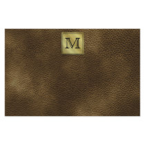 Printed Custom Monogram Image. Brown. Stationery Design