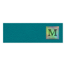 Printed Custom Monogram Image on Teal Pattern. Business Cards
