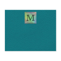 Printed Custom Monogram Image on Teal Pattern. Personalized Flyer