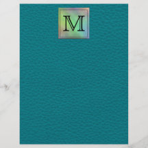 Printed Custom Monogram Image on Teal Pattern. Flyer