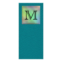 Printed Custom Monogram Image on Teal Pattern. Announcements
