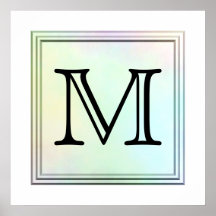Printed Custom Monogram Image. Pretty, multicolor.
