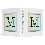 Printed Custom Monogram Image. Pretty, multicolor. Vinyl Binder