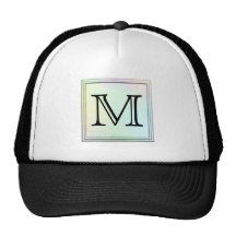 Printed Custom Monogram Image. Pretty, multicolor. Trucker Hats