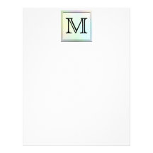 Printed Custom Monogram Image. Pretty, multicolor. Customized Letterhead