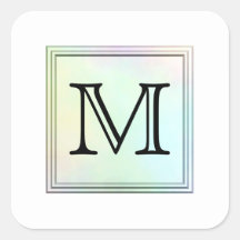 Printed Custom Monogram Image. Pretty, multicolor. Sticker