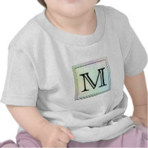 Printed Custom Monogram Image. Pretty, multicolor. Tee Shirt