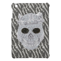 Printed Gothic Skull with Crown Diamonds Ornament