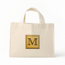 Printed image of a custom monogram design. canvas bags