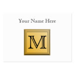 Printed image of a custom monogram design. business card template