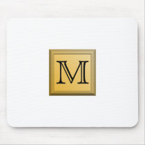 Printed image of a custom monogram design. mouse pad