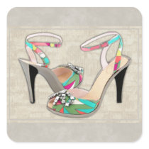 Printed Leather with Rhinestones