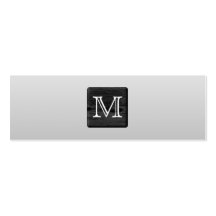 Printed Pattern and Custom Letter. Black and White Business Cards