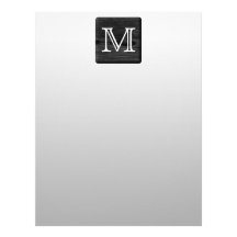 Printed Pattern and Custom Letter. Black and White Letterhead