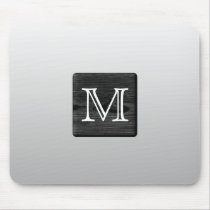 Printed Pattern and Custom Letter. Black and White Mousepads