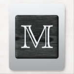 Printed Pattern and Custom Letter. Black and White Mouse Pads