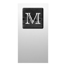 Printed Pattern and Custom Letter. Black and White Photo Card