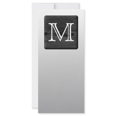 Printed Pattern and Custom Letter. Black and White Customized Rack Card by Graphics_By_Metarla
