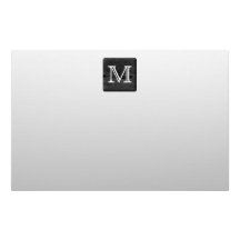 Printed Pattern and Custom Letter. Black and White Stationery