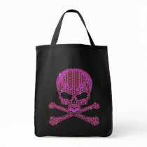 Printed Pink Rhinestone Skull & Crossbones Bags